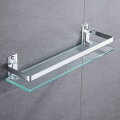 MELAIRY 35cm Steklena kopalniška polica z aluminijastim nosilcem