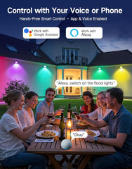 4x OUTON V2 pametne zunanje LED reflektorji IP65, RGB topla/hladna bela