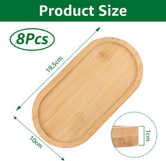 VIDETOL 8-delni Set Ovalnih Pladnjev iz Bambusa 10 x 20 x 1 cm