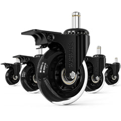 WEWILL nadomestna kolesa za pisarniški stol z zavoro – komplet 5 kosov, 10 × 22 mm