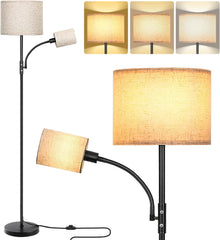 OTREN talna svetilka z lanenim senčnikom in stikalom za vklop s stopalom