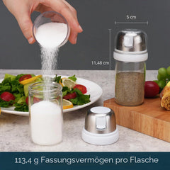 KITCHENDAO 120 ml stekleni dozirnik za sol in poper