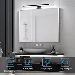 AOUROW 30 cm LED svetilka za ogledalo - 6500 K