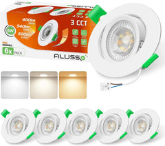 6x ALUSSO 85 mm LED vgradni stropni reflektor - 6 W