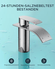 FORIOUS Kopalniška Armatura Z Vodopadnim Izlivom  - 80 mm, poliran krom