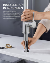 FORIOUS kuhinjska armatura z izvlečno prho – nerjaveče jeklo