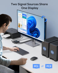 USB stikalo HDMI za 2 računalnika, tipkovnico, miško, z 2 USB kabloma in 2 HDMI kabloma