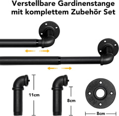 GEEBOBO raztegljiva industrijska karnisa 76–228 cm