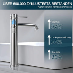 DETBOM 360° visoka brušeno srebrna kopalniška armatura