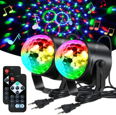 2x URAQT RGB LED disco krogla z daljincem