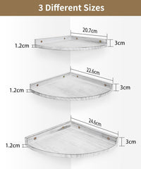 PETRALA set 3 kotnih polic iz masivnega lesa
