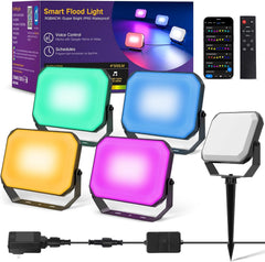 4x OUTON V2 pametne zunanje LED reflektorji IP65, RGB topla/hladna bela