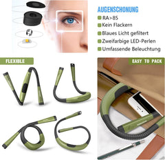 GLOCUSENT LED vratna bralna svetilka z 3 barvami in 6 stopnjami