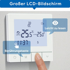 BEOK Programabilni Termostat za Talno Ogrevanje na Vodo 230 V 3A