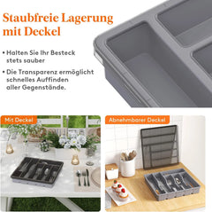 Lifewit Organizator za jedilni pribor 32 × 30 cm siv