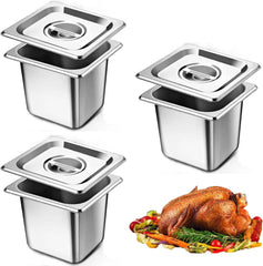 3x ORFCP gastronorm posode 1/6 s pokrovi 150 mm iz nerjavnega jekla