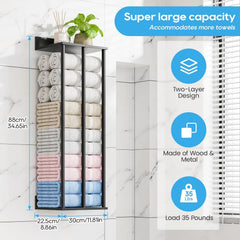 WEGXY stenski organizator za brisače - 30 x 22,5 x 87 cm