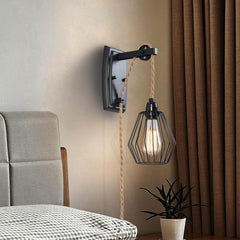 ENCOFT Stenska svetilka z vtičem in stikalom