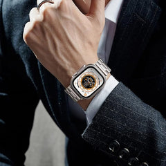 NETOLO Premium kovinski pašček za Apple Watch 49 mm–38 mm iz nerjavečega jekla