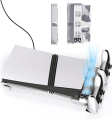 XINGEEEK PS5 Pro/PS5 Slim hladilno stojalo z polnilno postajo za kontrolerje