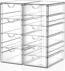 2x GOMAIHE prozoren organizator za kozmetiko z 10 predali