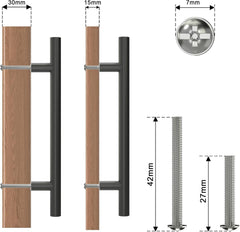 AWMNSRMAN črni ročaji za predale in kuhinjske omarice - paket 15 kosov