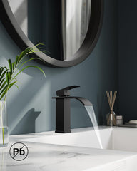 FORIOUS Kopalniška Armatura Z Vodopadnim Izlivom - Mat črna, 110 mm