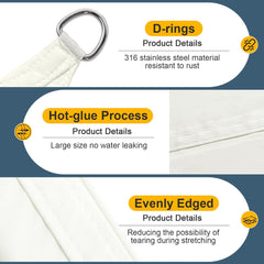 COOL AREA vodoodporno kvadratno senčno jadro – 2,5 × 2,5 m