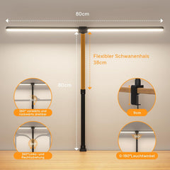 APMIEK dvojna LED namizna svetilka z daljinskim upravljalnikom - 80 cm