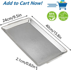 SANQIAHOME servirni pladenj iz nerjavečega jekla 40x24cm
