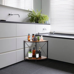 SAFONA lesena kotna kuhinjska polica z 2 nivojema