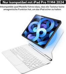 SEAGTIGAU tipkovnica z ovitkom za iPad Pro 11" (M4, 2024) z večtočkovno sledilno ploščico in osvetlitvijo