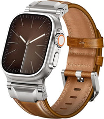 OOULOVE Pašček iz pravega usnja za Apple Watch 42–49 mm
