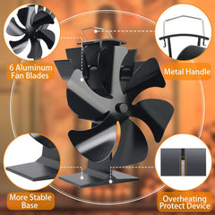 TOMERSUN 6-listni ventilator za peč na toploto