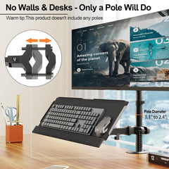 PUTORSEN nastavek za tipkovnico z nosilcem za drog z nagibnim in vrtljivim mehanizmom