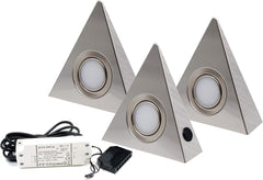 VISLUX Set 3 LED trikotnih luči za kuhinjo s centralnim stikalom