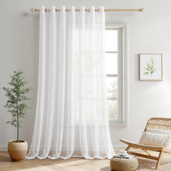 MIULEE 300 × 260 cm Transparentna voil zavesa z rinkami