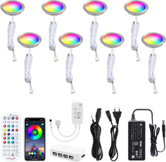8x AIBOO RGB LED Pametnih Vgradnih Svetilk z Aplikacijo