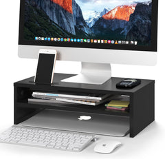 BONTEC leseno stojalo za monitor z 2 nivojema in organizatorjem