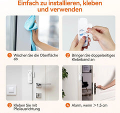 4x TECKNET brezžični alarm za okna in vrata