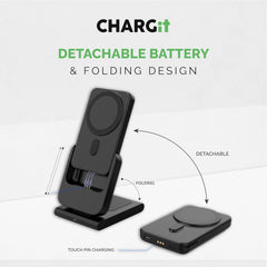 CHARGit Magnetno Brezžičn Polnilno Stojalo z Odstranljivo Power Bank Baterijo za Apple naprave