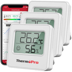 3x THERMOPRO TP357 Bluetooth termometer in higrometer