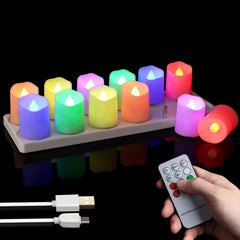 12x FREEPOWER polnilna LED čajna svečka z daljincem