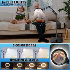 NZQXJXZ povečevalna LED lupa 10x/30x s stojalom