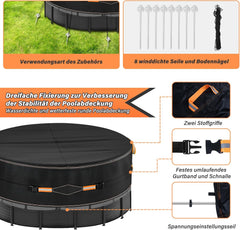 NEURADICAL Okrogla vodoodporna prevleka za bazen - 366 cm