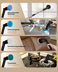 LEEBEIN električna čistilna krtača z 8 nastavkiin teleskopskim ročajem