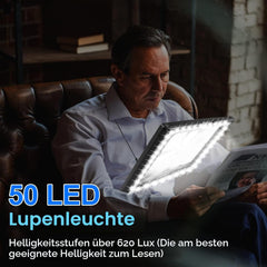 OBOVO povečevalno steklo z LED-osvetlitvijo s 5× povečava in zložljivim stojalom