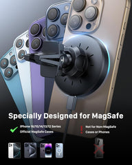 YOSH Mag-Safe Magnetni nosilec in brezžični avtopolnilec za iPhone 12–16