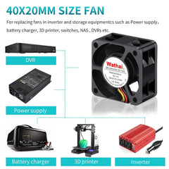 2x WATHAI ventilator 40 x 20 mm 12 V 3-pin