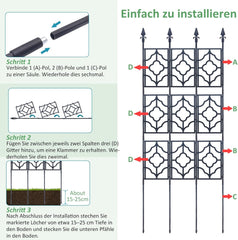 DEAUNBR kovinska opora za plezalke, rože in zelenjavo - 165 cm